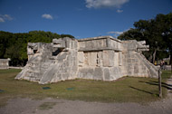 Platform of the Eagles and Jaguars Southwest Side at Chichen Itza - chichen itza mayan ruins,chichen itza mayan temple,mayan temple pictures,mayan ruins photos